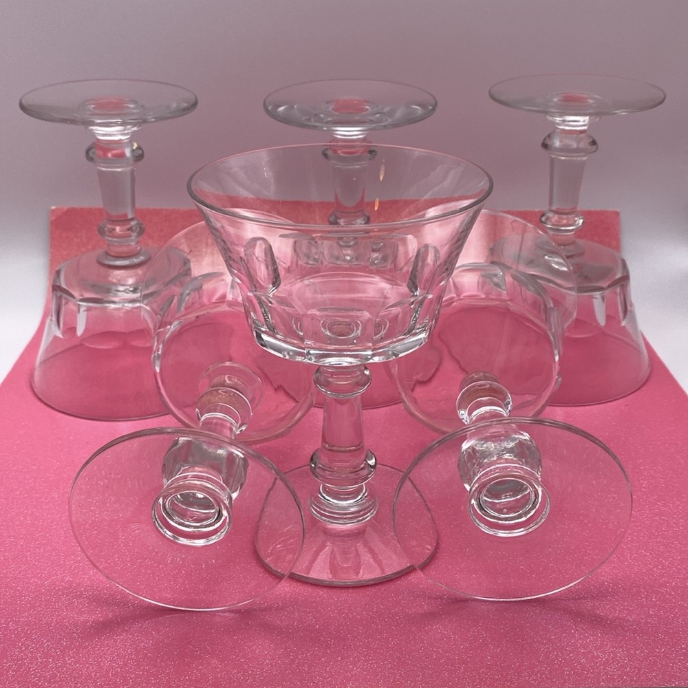 Rare Find Vintage Fostoria Set Of 6 Elegant Dolly Madison Pattern Blown Crystal - Picture 5 of 6